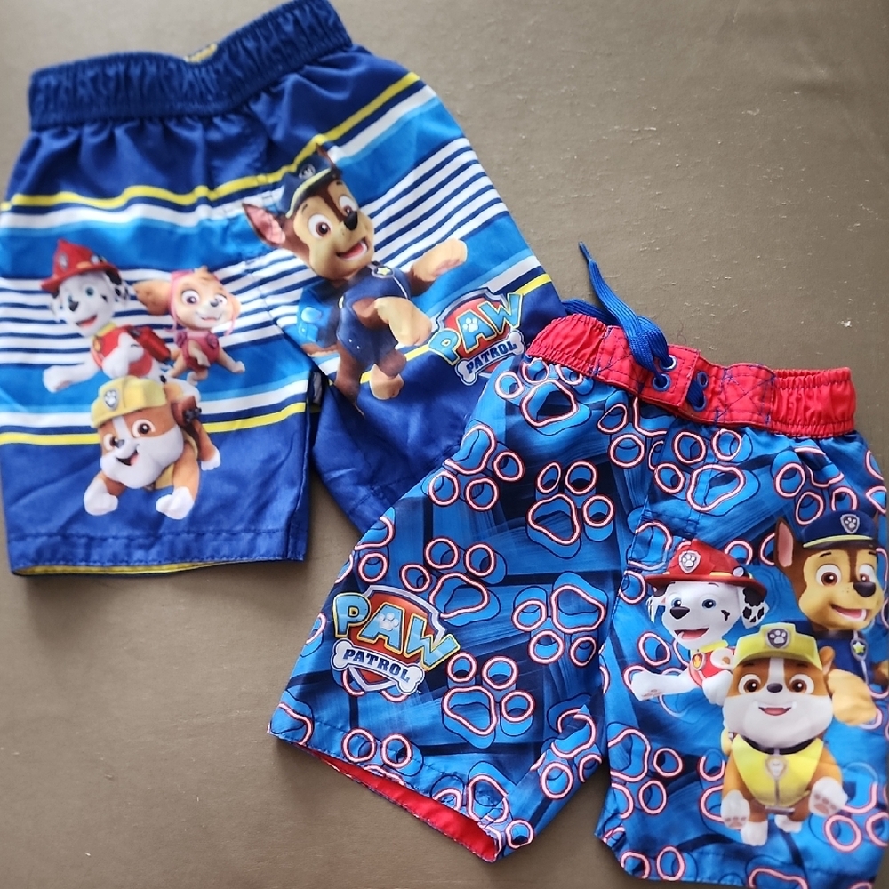 Lot of 2 Paw Patrol Boys Swim Trunks